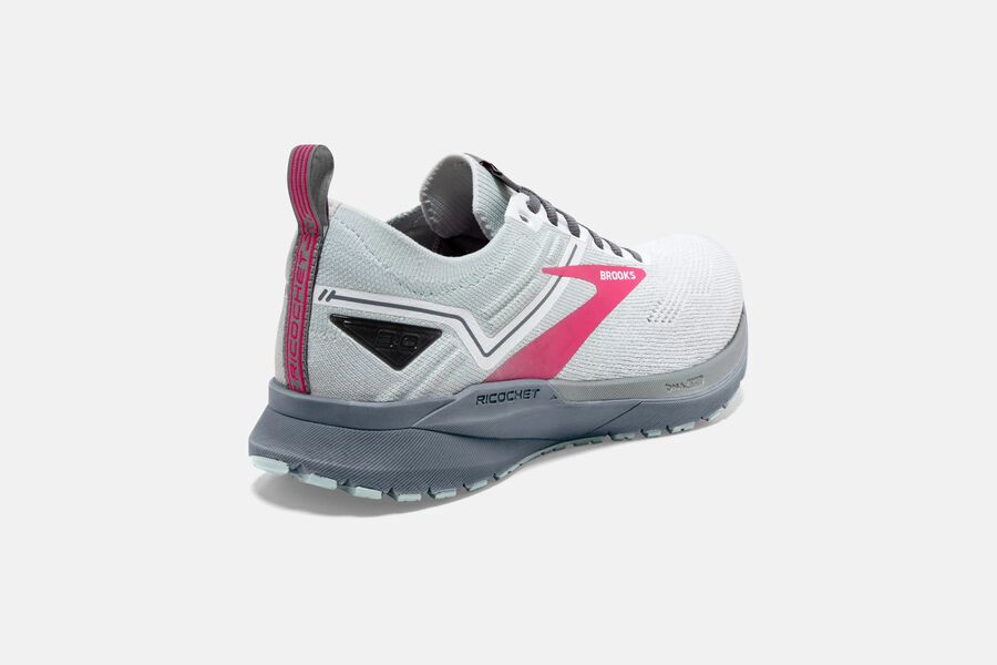 Brooks Ricochet 3 Road Running Shoes Womens - White/Pink - EFUCR-1547